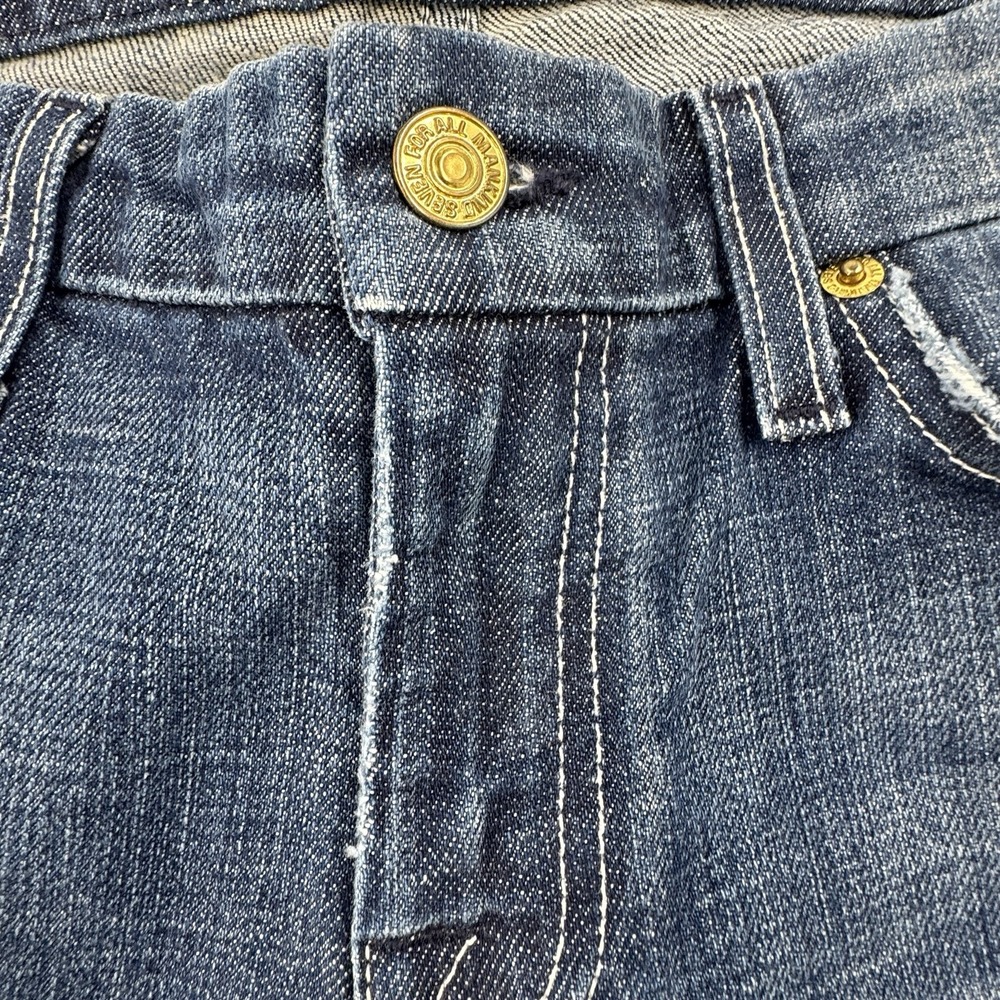 7 For All Mankind Womens Bootcut Jeans A Pocket Flip Flop Distressed Size 31/30 - Picture 7 of 13